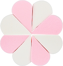 Спонж для макіяжу, квітка, сегментований 8 в 1, білий + рожевий - Cosmo Shop — фото N1