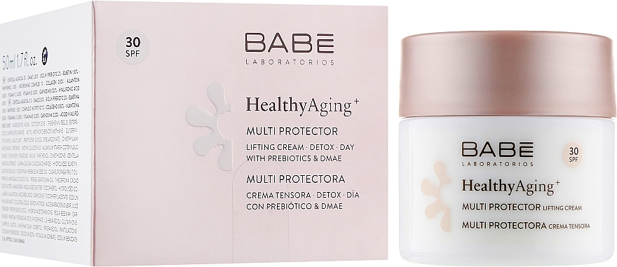 УЦЕНКА Дневной мультизащитный лифтинг крем c DMAE и SPF 30 - Babe Laboratorios Healthy Aging Multi Protector Lifting Cream * — фото N2