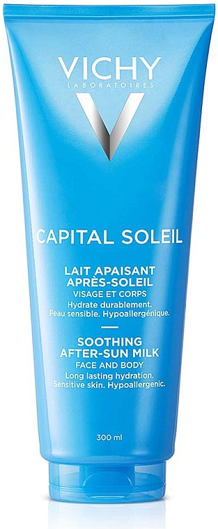 Молочко після засмаги із заспокоюючим та довготривалим зволожувальним ефектом для обличчя та тіла - Vichy Ideal Soleil Soothing After-Sun Milk