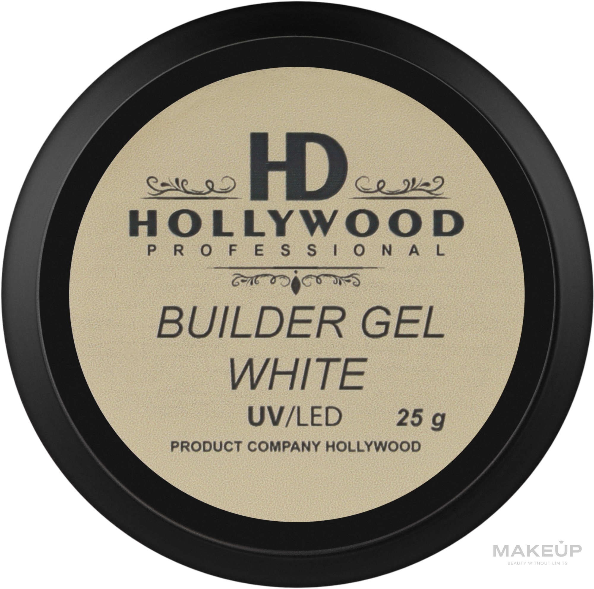 Конструирующий гель для ногтей - HD Hollywood White Gel  — фото 25g