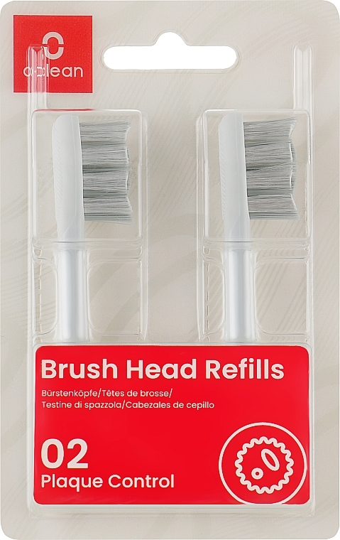 Насадки для электрической зубной щетки, 2 шт., серые - Oclean Brush Heads Refills 02 Plaque Control Medium — фото N1