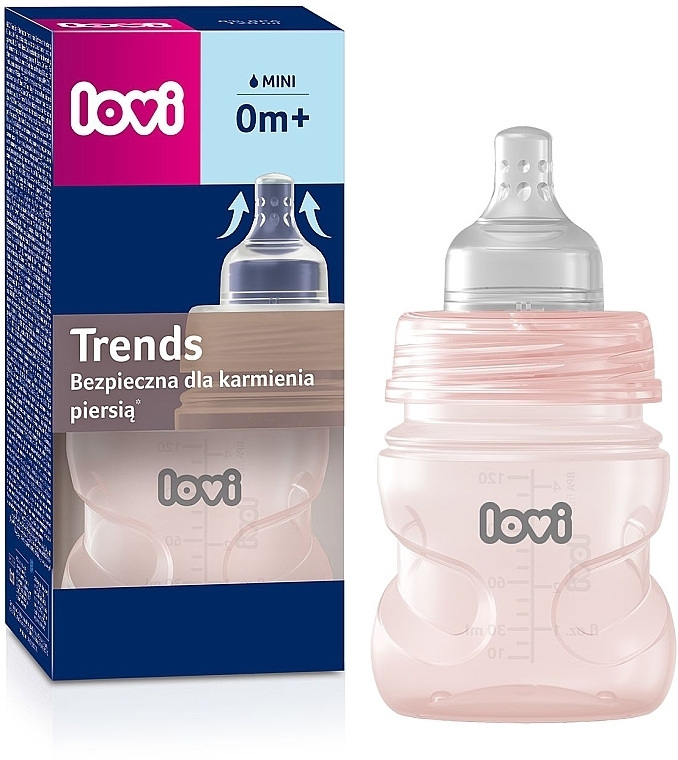 Бутылочка для кормления "Trends", 120 мл, розовая - Lovi — фото N1