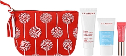 Парфумерія, косметика Набір - Clarins Baume Beaute Eclair Set (balm/50ml + scr/15ml + lip/gloss/5ml + bag)