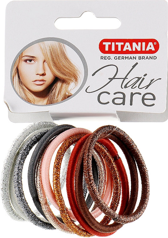 Резинки для волос, 10 шт, разноцветные, 4 см - Titania Hair Care