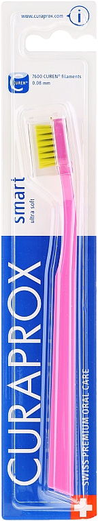 Зубная щетка для детей "CS Smart" (от 5 лет), розовая, салатовая щетина - Curaprox — фото N2