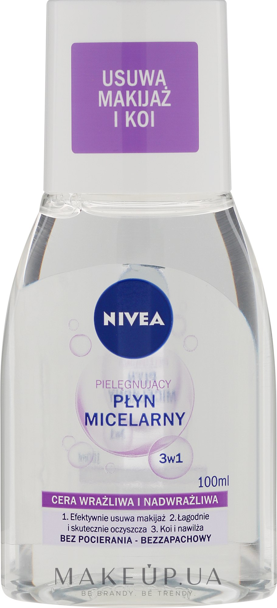 Міцелярна вода 3 в 1 для чутливої шкіри - NIVEA Micellar Cleansing Water — фото 100ml