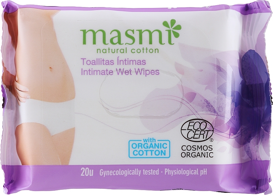 Вологі косметичні серветки для інтимної гігієни - Masmi Natural Cotton