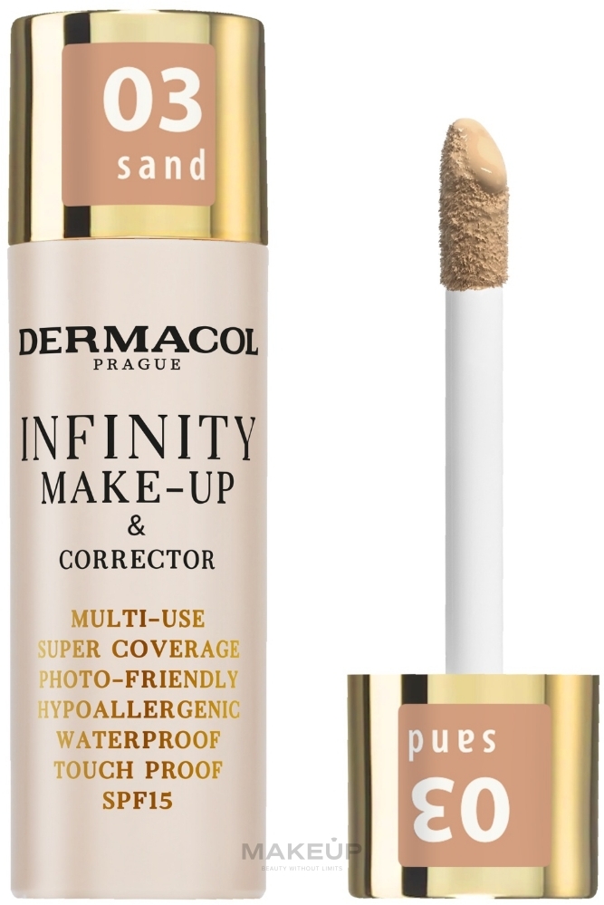 Тональная основа и консилер 2 в 1 - Dermacol Infinity Make-up & Corrector — фото 03 - Sand