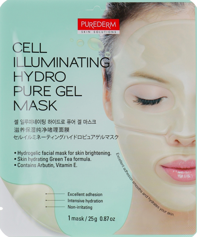 Маска гідрогелева для сяйва шкіри обличчя - Purederm Cell Illuminating Hydro Pure Gel Mask — фото N1