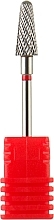 Фреза для маникюра твердосплавная "Конус, полусферический конец" 194 190 040, красная - Tufi Profi — фото N1