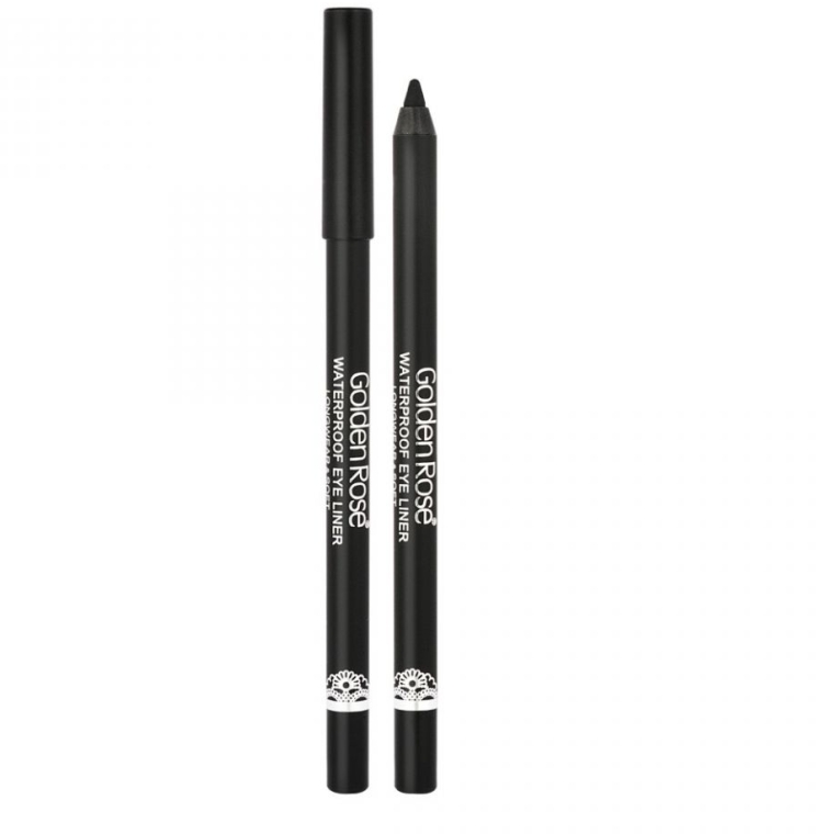 Водостійкий ультра-чорний олівець для очей  - Golden Rose Waterproof Eyeliner Longwear & Soft Ultra Black — фото N1