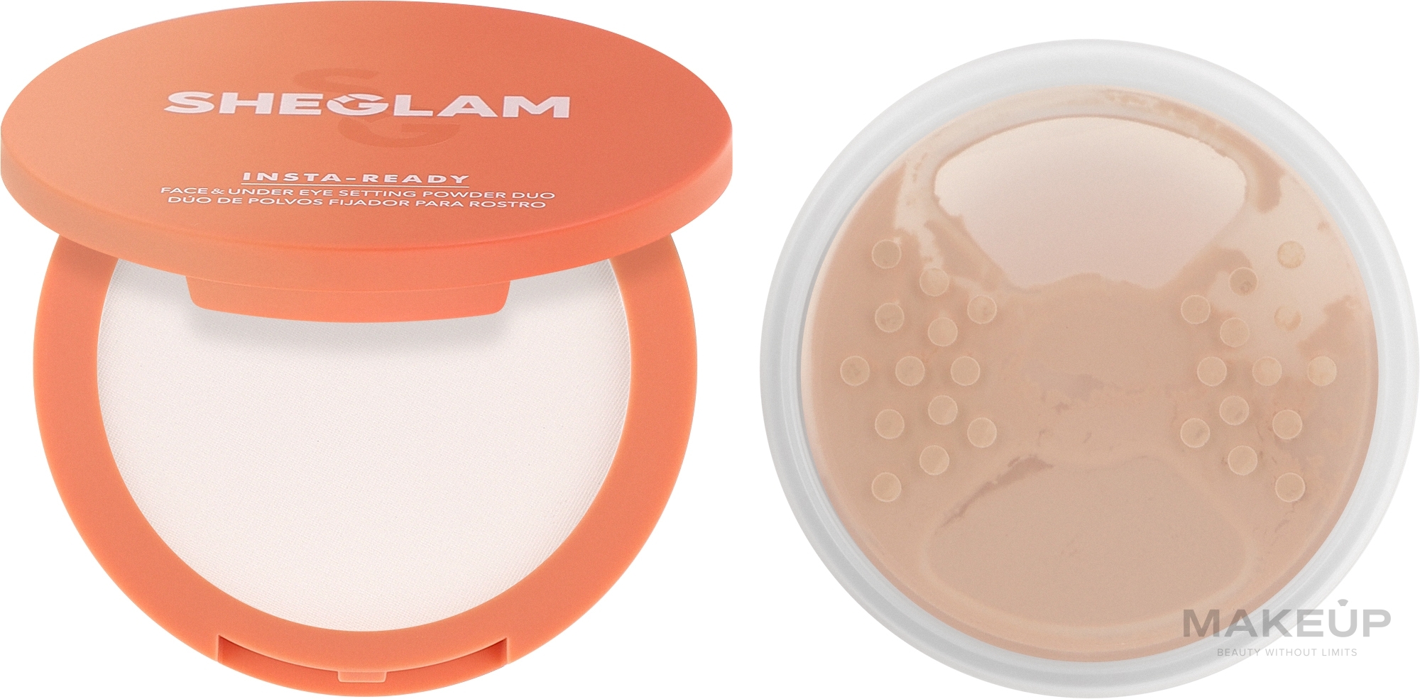 Пудра для обличчя та шкіри навколо очей 2 в 1 - Sheglam Insta-Ready Face & Under Eye Setting Powder Duo — фото Bisque