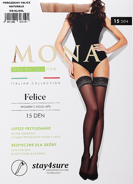 Чулки для женщин "Felice", 15 Den, naturale - MONA — фото N1