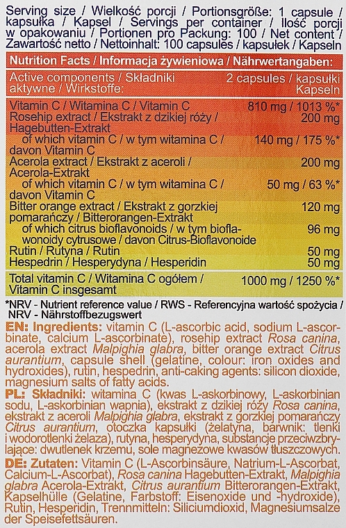 Пищевая добавка «Витамин С в 5 формах» - Allnutrition Vitamin C 5 Forms — фото N3