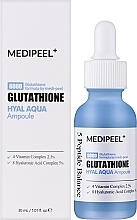 Глубокоувлажняющая витаминная сыворотка для выравнивания тона с глутатионом и пептидами - MEDIPEEL Glutathione Hyal Aqua Ampoule — фото N2