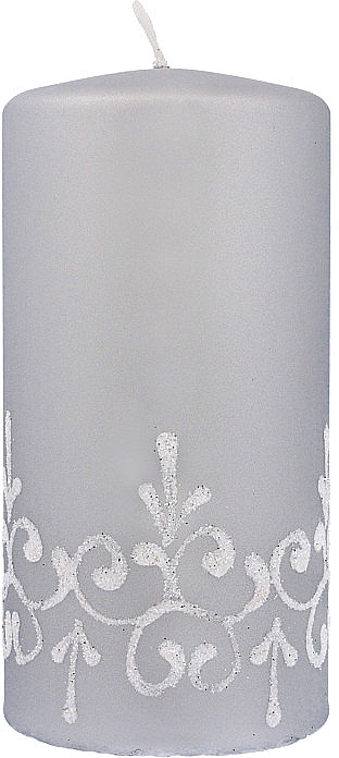 Декоративна свічка "Тіффані", 7x14 см, срібна - Artman Tiffany Candle — фото N1