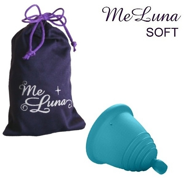 Менструальная чаша с шариком, размер S, морская волна - MeLuna Soft Shorty Menstrual Cup Ball — фото N1