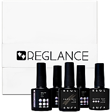 Reglance (gel polish/50х7.5 ml + base coat/7.5 ml + top coat/7.5 ml + matte top/7.5 ml) - Подарунковий набір гель-лаків — фото N1