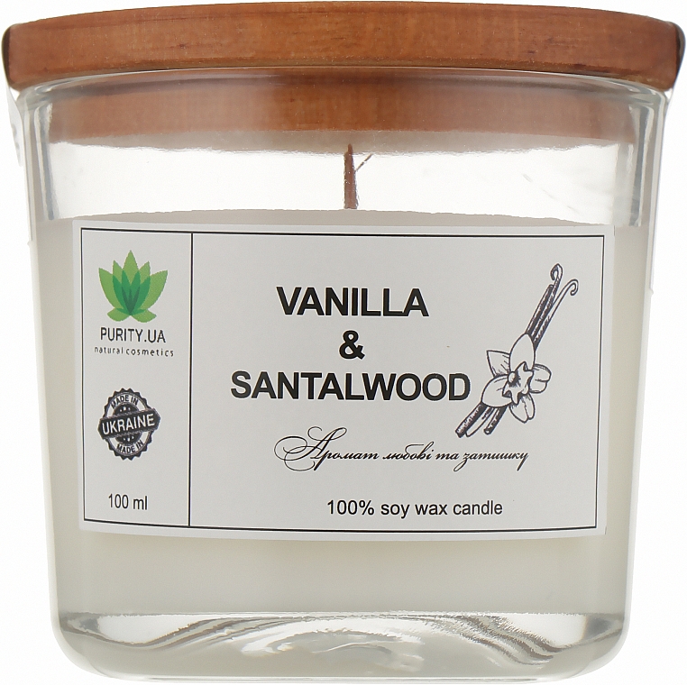 Аромасвічка "Vanilla&Santalwood", у склянці - Purity Candle — фото N1