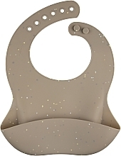 Слюнявчик силиконовый с карманом "Dots", бежевый - Canpol Babies — фото N1