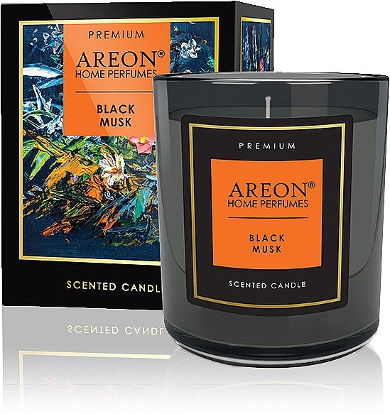Ароматическая свеча - Areon Home Perfumes Premium Black Musk Scented Candle — фото N1