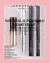 Набор - Anastasia Beverly Hills Natural&Polished Starter Kit Ebony (masc/2.5ml + brow/gel/2.5ml + pencil/0.1g + pencil/0.03g) — фото N1