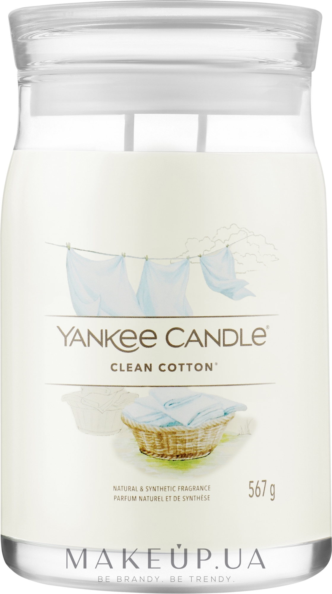 Ароматическая свеча в банке "Clean Cotton", 2 фитиля - Yankee Candle Singnature  — фото 567g