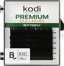 Парфумерія, косметика Накладні вії Butterfly Green B 0.15 (6 рядів: 14 мм) - Kodi Professional