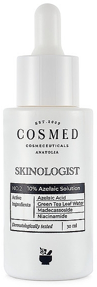 Освітлювальна і зволожувальна сироватка для обличчя з 10% азелаїновою кислотою - Cosmed Skinologist Azelaic Solution — фото N1