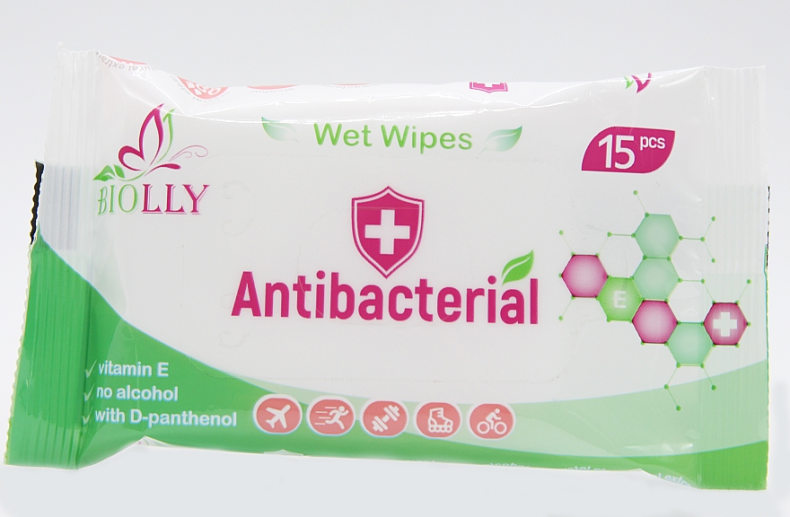 Вологі серветки "Antibacterial" - Biolly