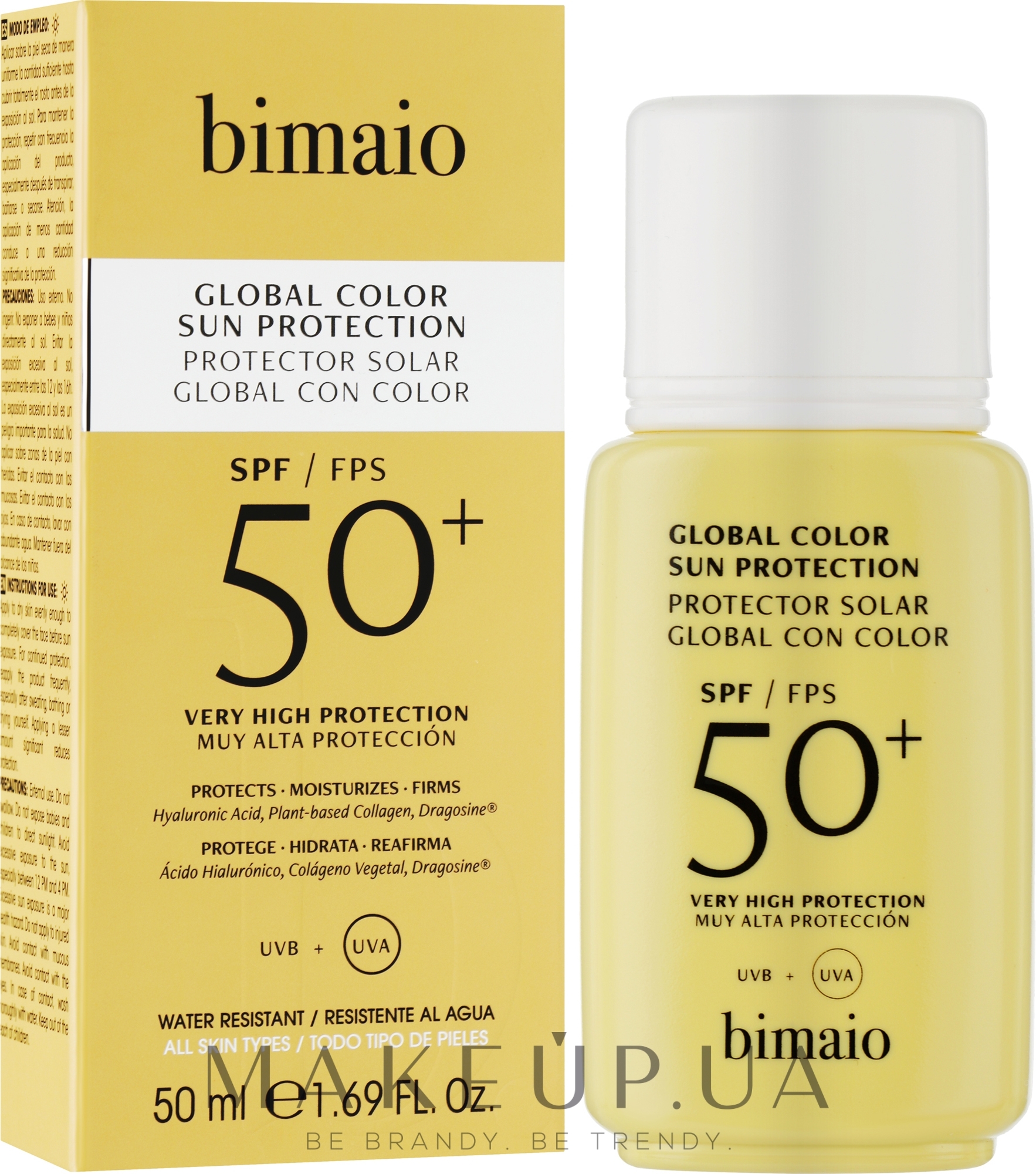 Солнцезащитный крем с митирующим эффектом SPF 5O+ для лица - Bimaio Global Color Sun Protection  — фото 50ml