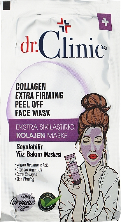 Інтенсивна маска-пілінг для обличчя - Dr. Clinic Collagen Extra Firming Peel Off Face Mask — фото N1