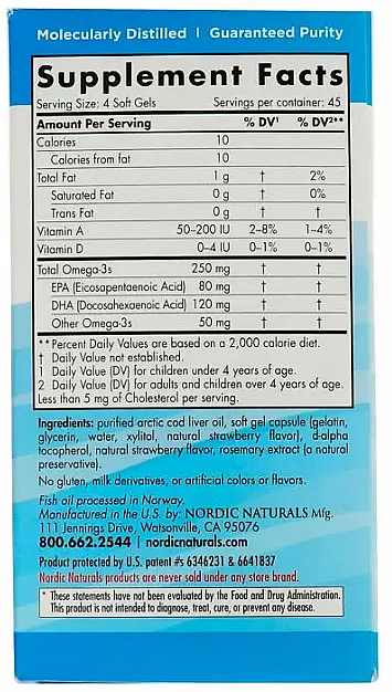Харчова добавка для дітей, полуниця 250 мг "Омега-3" - Nordic Naturals Children's DHA — фото N3