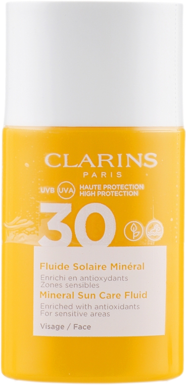 Сонцезахисний флюїд для обличчя - Clarins Fluide Solaire Mineral Visage SPF 30 — фото N2