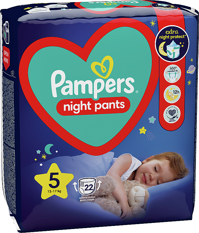 Підгузки-трусики нічні Night Pants Розмір 5 (12-17 кг), 22 шт. - Pampers — фото N3