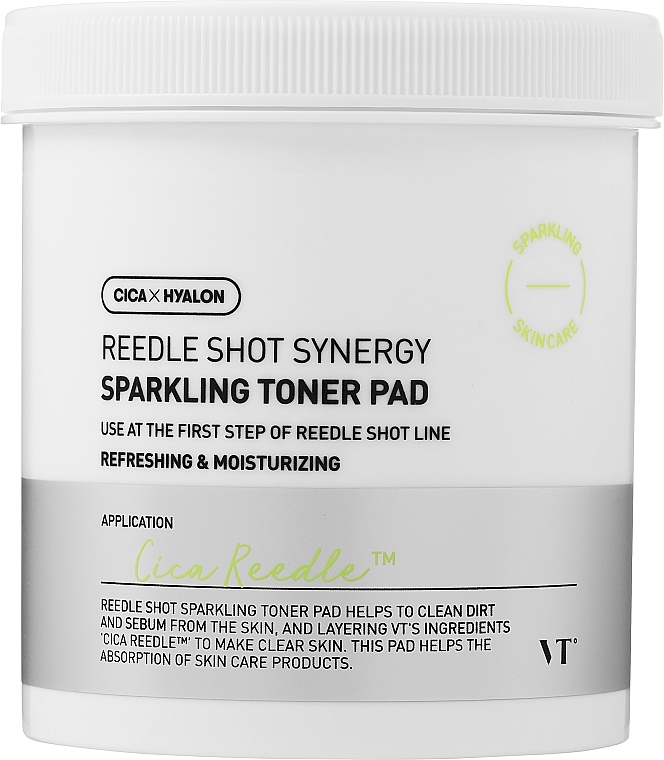 Розгладжувальні подушечки для обличчя - VT Cosmetics Reedle Shot Synergy Sparkling Toner Pad — фото N2