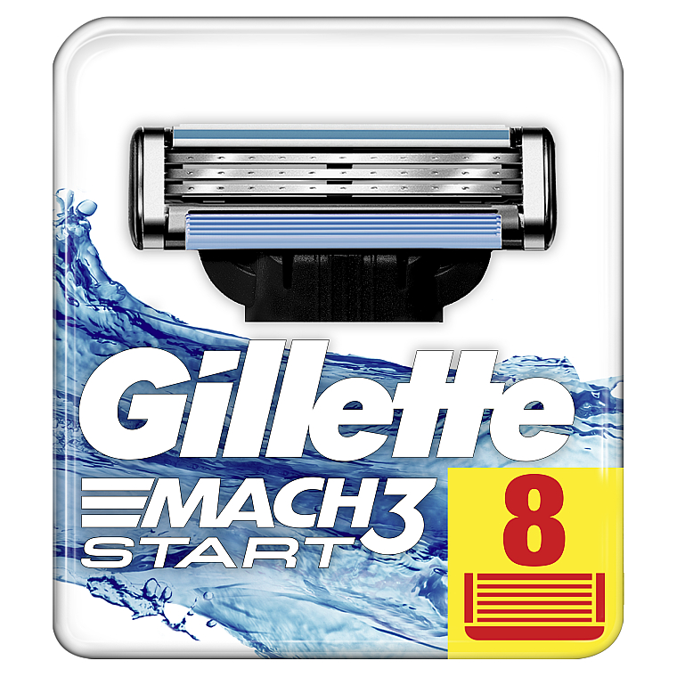 Сменные кассеты для бритья, 8шт - Gillette Mach3 Start — фото N1