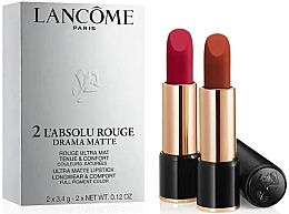 Духи, Парфюмерия, косметика Набор - Lancome L'Absolu Rouge Drama Matte Duo Set (lipstick/2x3.4g)