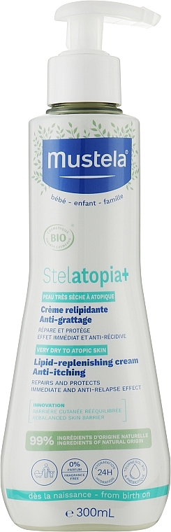 Органічний ліпідовідновлювальний крем проти свербежу - Mustela Stelatopia+ Organic Lipid-Replenishing Anti-Itching Cream — фото N3