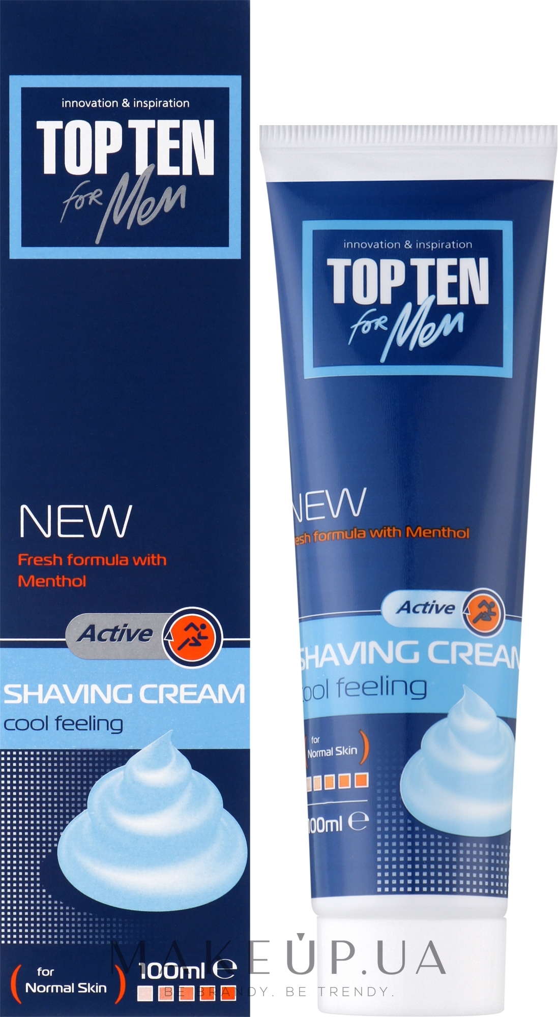 Крем для бритья "Active" - Top Ten For Men Shaving Cream — фото 100ml