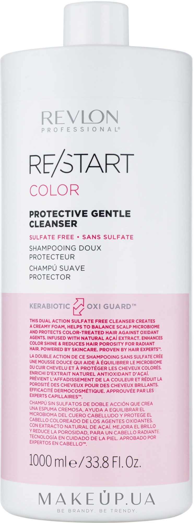 Бессульфатный шампунь для окрашенных волос - Revlon Professional Restart Color Protective Gentle Cleanser — фото 1000ml