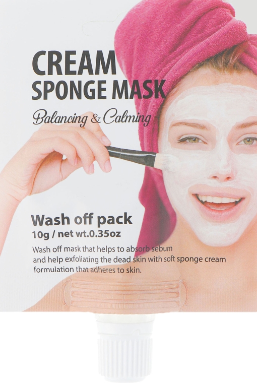 Глиняна кремова маска для обличчя "Біла" - CNF She's Lab Cream Sponge Mask — фото N1