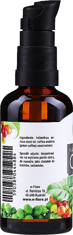 Антицеллюлитное масло с экстрактом зеленого кофе (с дозатором) - E-Fiore Natural Oil — фото N2
