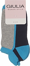 Носки махровые, серые с бирюзовым - Giulia — фото N1