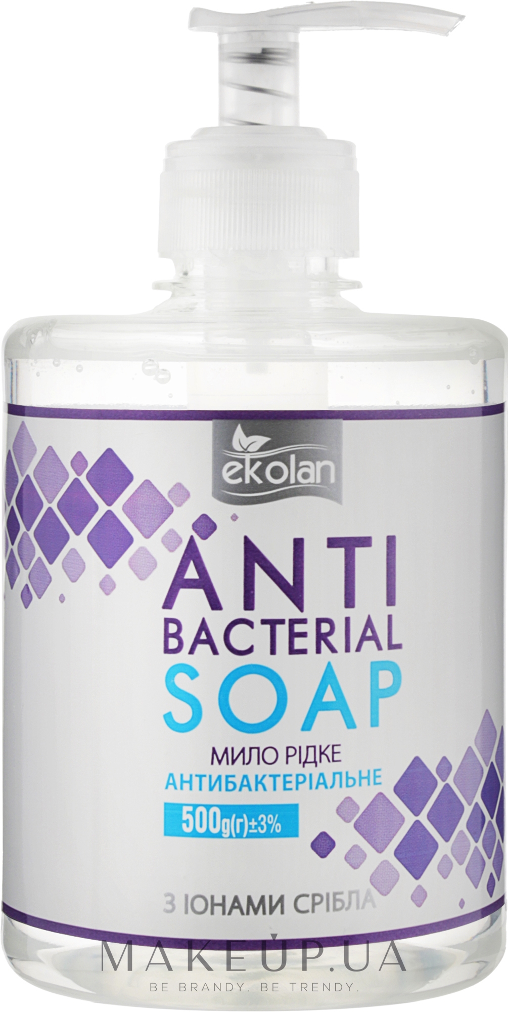 Рідке мило для рук "Антибактеріальне", з дозатором - Ekolan Antibacterial Soap — фото 500ml