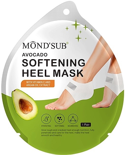 Пом'якшувальна маска для п'ят з авокадо - Mond'Sub Avocado Softening Heel Mask — фото N1