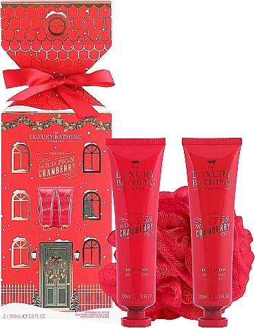 Набір - Grace Cole The Luxury Bathing Wild Fig & Granberry Set (sh/gel/200ml + b/cr/100ml + sponge) — фото N1