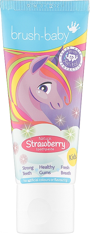 Дитяча зубна паста "Unicorn Strawberry", від 6 років - Brush-Baby Toothpaste