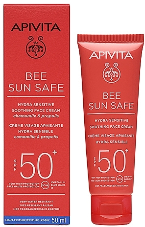 Солнцезащитный крем - Apivita Bee Sun Safe Hydra Sensitive Soothing Face Cream SPF50 — фото N1