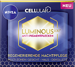 Крем для обличчя проти пігментних плям, нічний - NIVEA Cellular Luminous 630 — фото N2